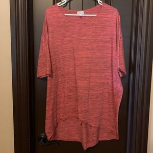 Lularoe Irma Coral and Black Heather
